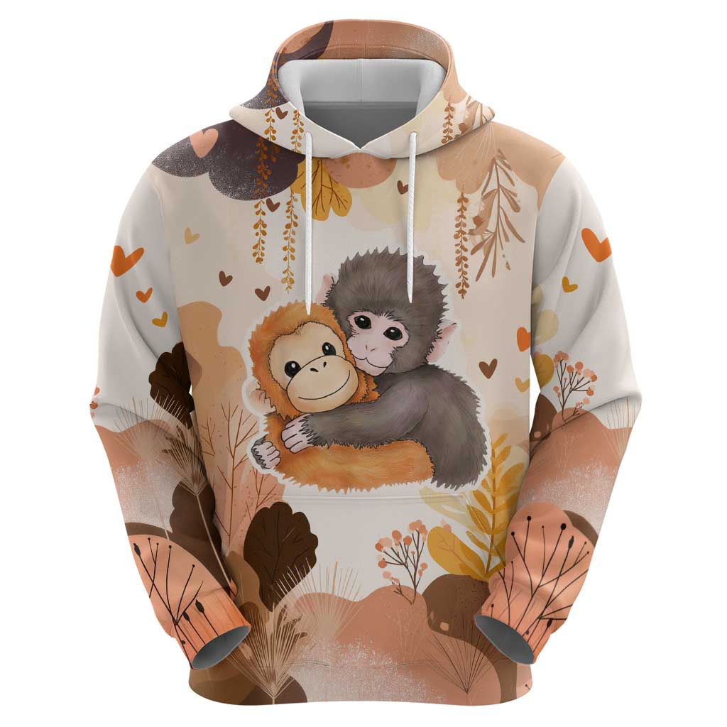 Punch The Monkey Hoodie Love Me Anyway Baby Monkeys Cute Plush Hugging