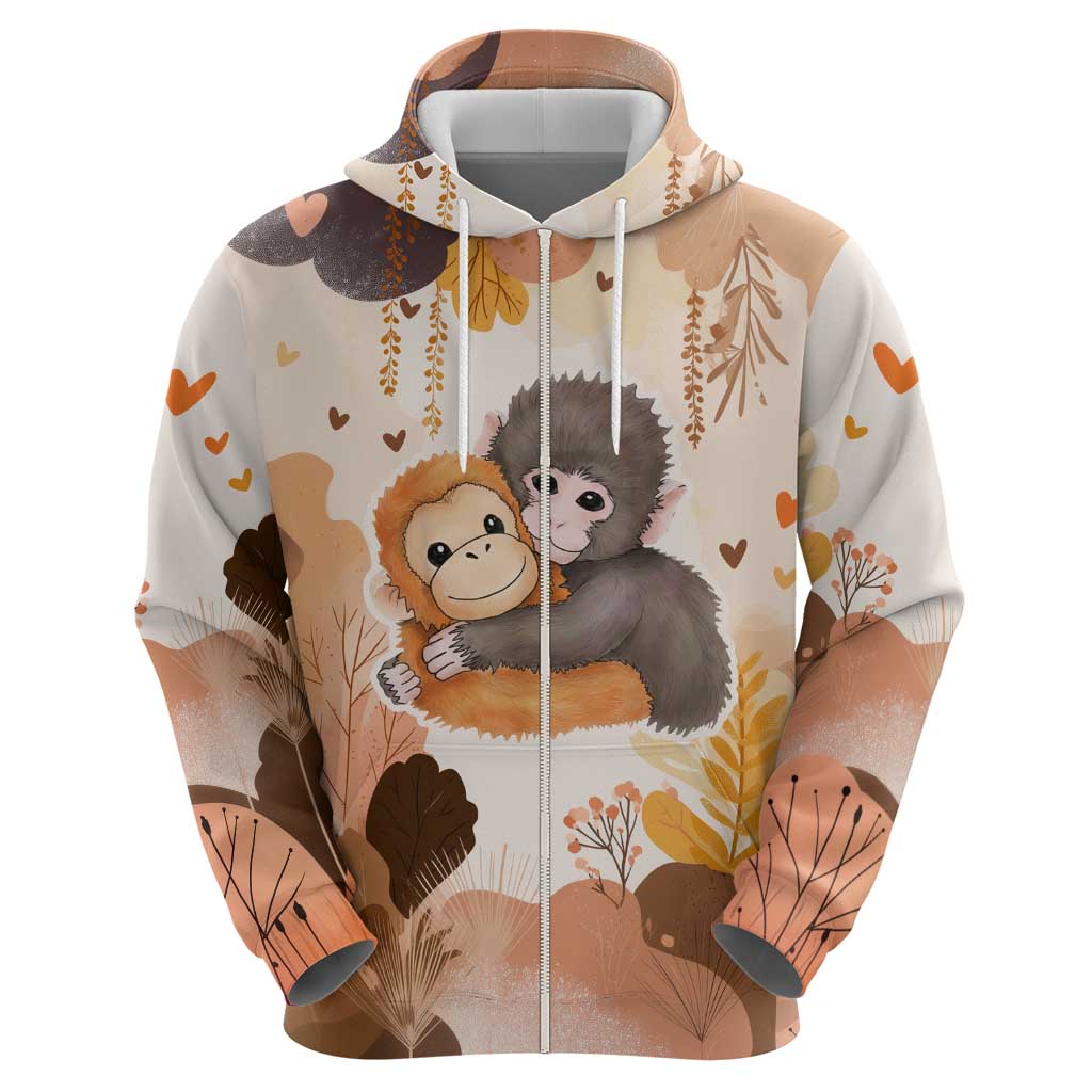 Punch The Monkey Hoodie Love Me Anyway Baby Monkeys Cute Plush Hugging