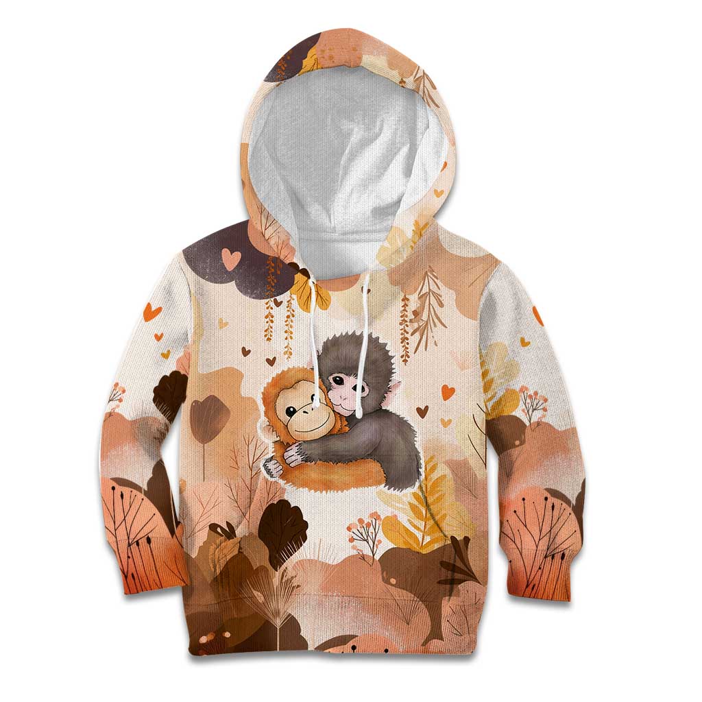 Punch The Monkey Kid Hoodie Love Me Anyway Baby Monkeys Cute Plush Hugging