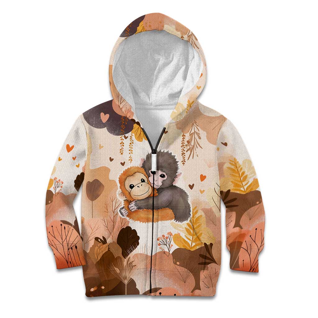 Punch The Monkey Kid Hoodie Love Me Anyway Baby Monkeys Cute Plush Hugging