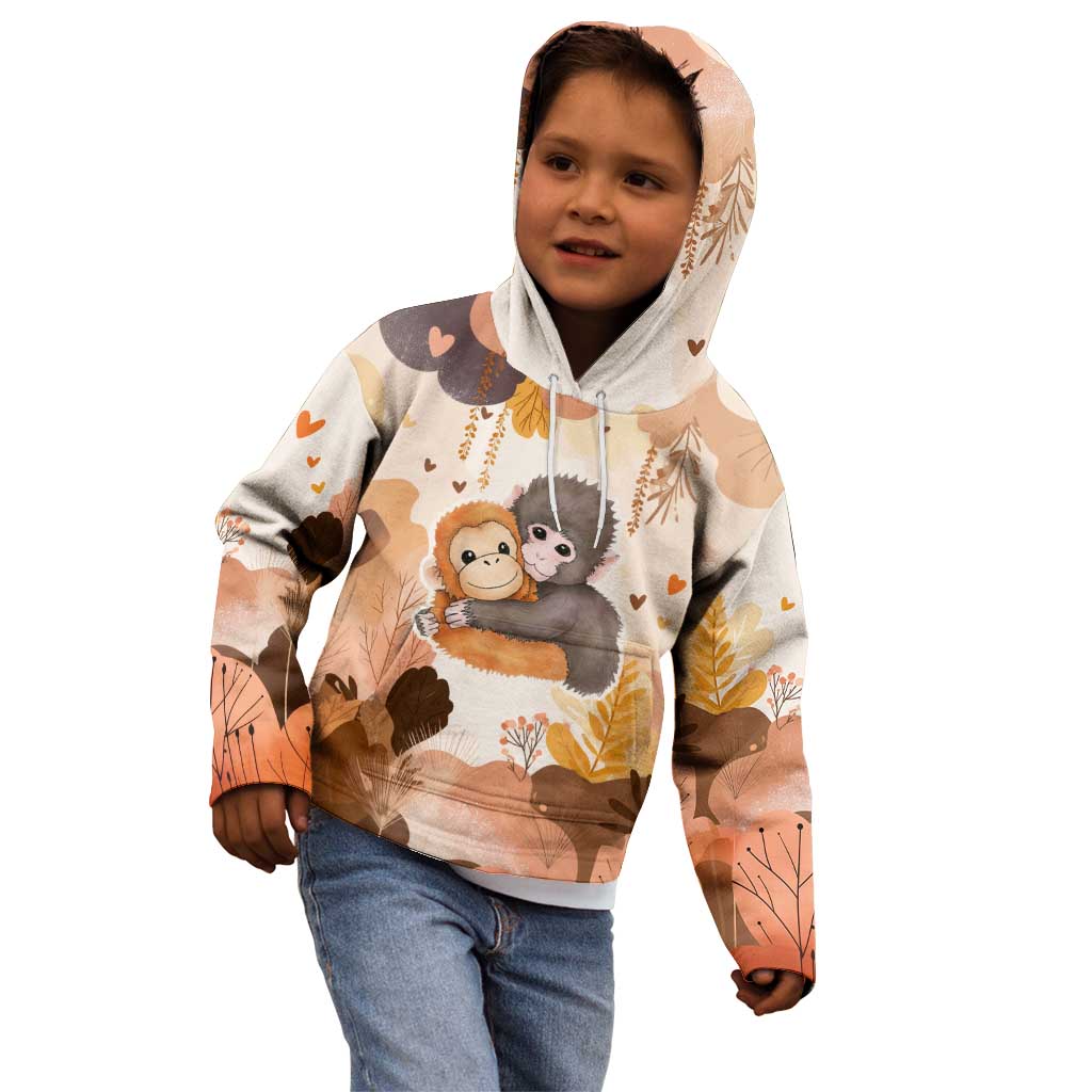 Punch The Monkey Kid Hoodie Love Me Anyway Baby Monkeys Cute Plush Hugging