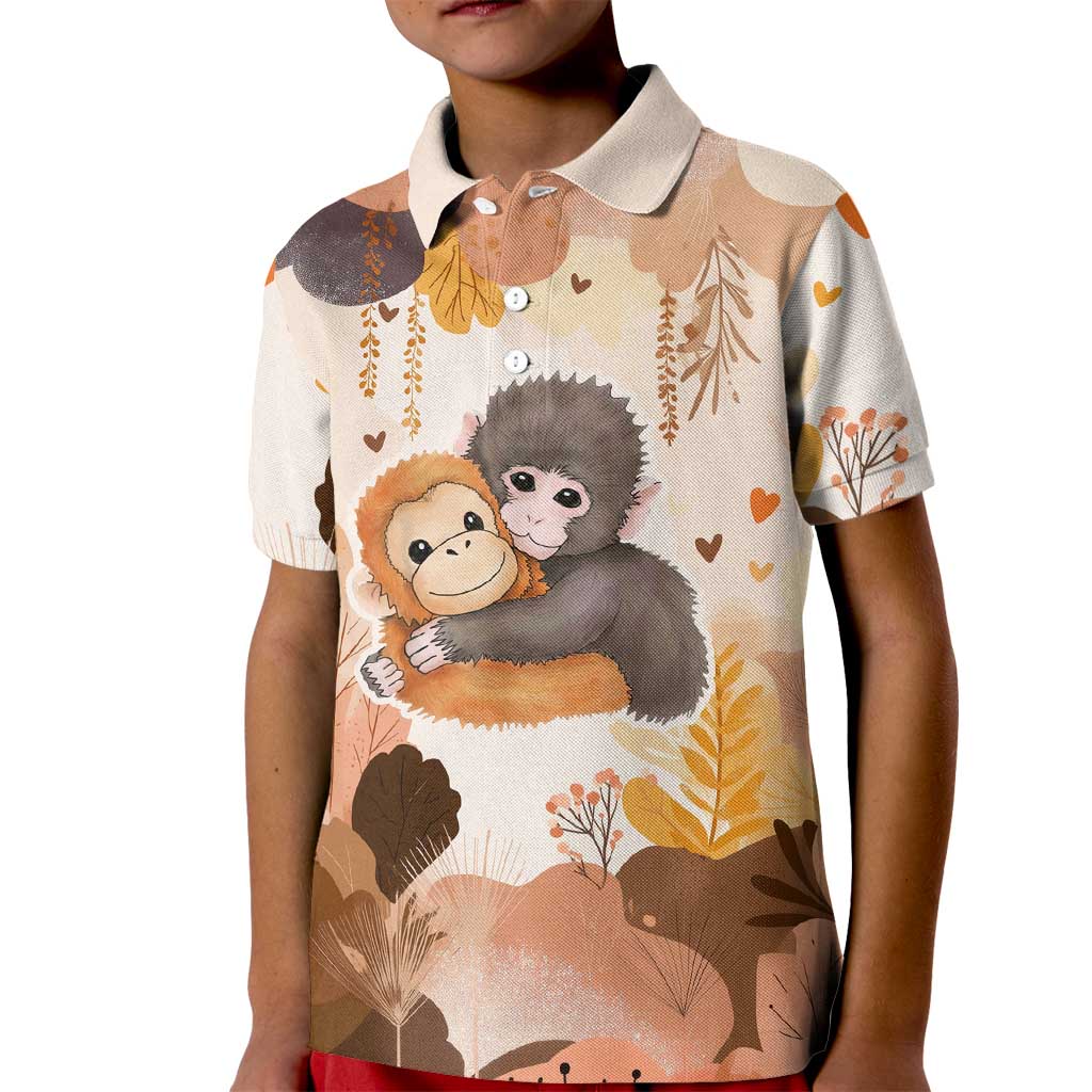 Punch The Monkey Kid Polo Shirt Love Me Anyway Baby Monkeys Cute Plush Hugging
