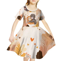 Punch The Monkey Kid Short Sleeve Dress Love Me Anyway Baby Monkeys Cute Plush Hugging
