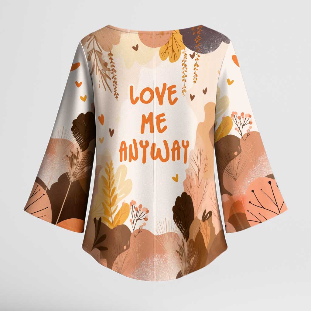 Punch The Monkey Kimono Sleeve Blouse Love Me Anyway Baby Monkeys Cute Plush Hugging