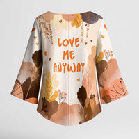 Punch The Monkey Kimono Sleeve Blouse Love Me Anyway Baby Monkeys Cute Plush Hugging