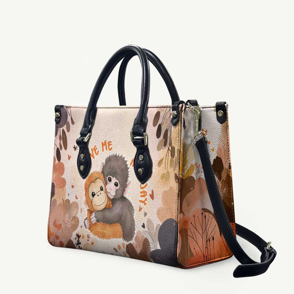 Punch The Monkey Leather Bag Love Me Anyway Baby Monkeys Cute Plush Hugging