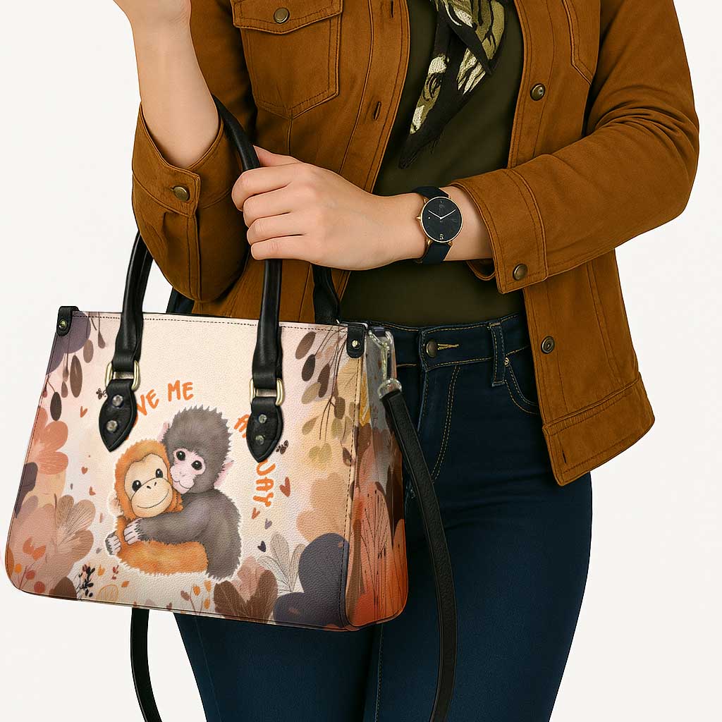 Punch The Monkey Leather Bag Love Me Anyway Baby Monkeys Cute Plush Hugging