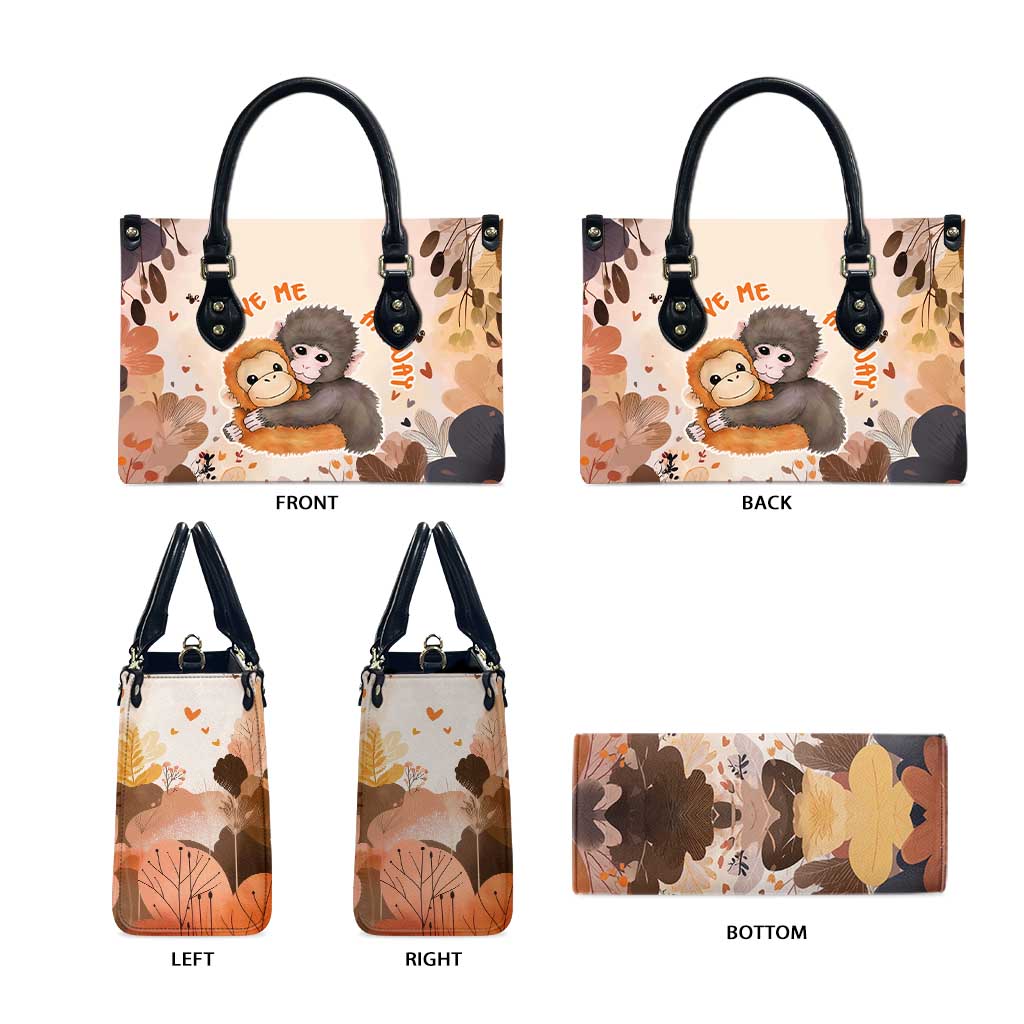 Punch The Monkey Leather Bag Love Me Anyway Baby Monkeys Cute Plush Hugging