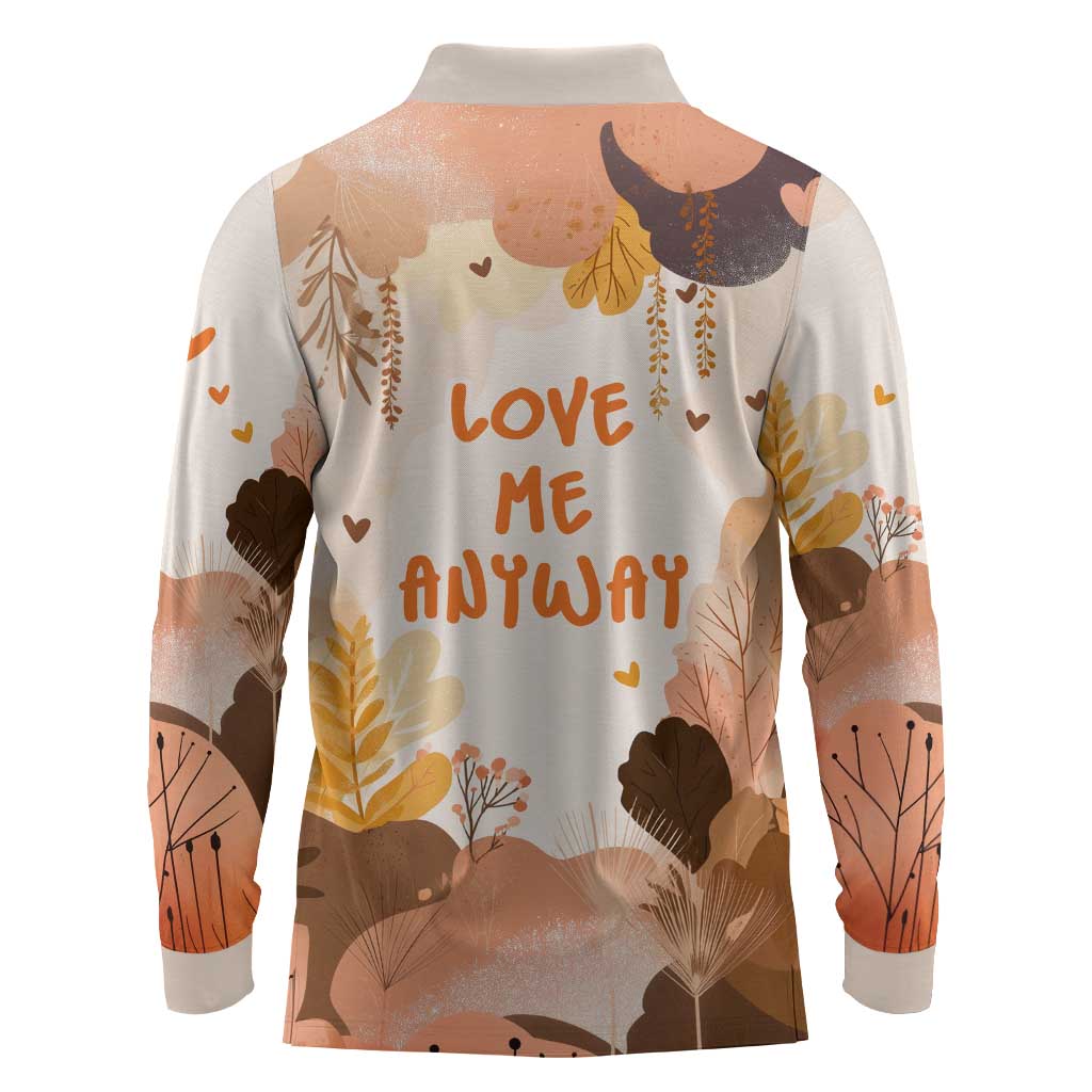 Punch The Monkey Long Sleeve Polo Shirt Love Me Anyway Baby Monkeys Cute Plush Hugging