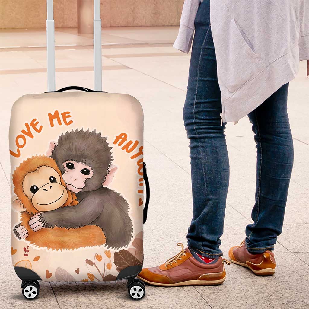 Punch The Monkey Luggage Cover Love Me Anyway Baby Monkeys Cute Plush Hugging