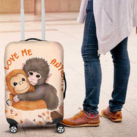 Punch The Monkey Luggage Cover Love Me Anyway Baby Monkeys Cute Plush Hugging