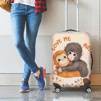 Punch The Monkey Luggage Cover Love Me Anyway Baby Monkeys Cute Plush Hugging