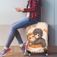 Punch The Monkey Luggage Cover Love Me Anyway Baby Monkeys Cute Plush Hugging