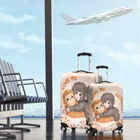 Punch The Monkey Luggage Cover Love Me Anyway Baby Monkeys Cute Plush Hugging