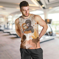 Punch The Monkey Men Tank Top Love Me Anyway Baby Monkeys Cute Plush Hugging