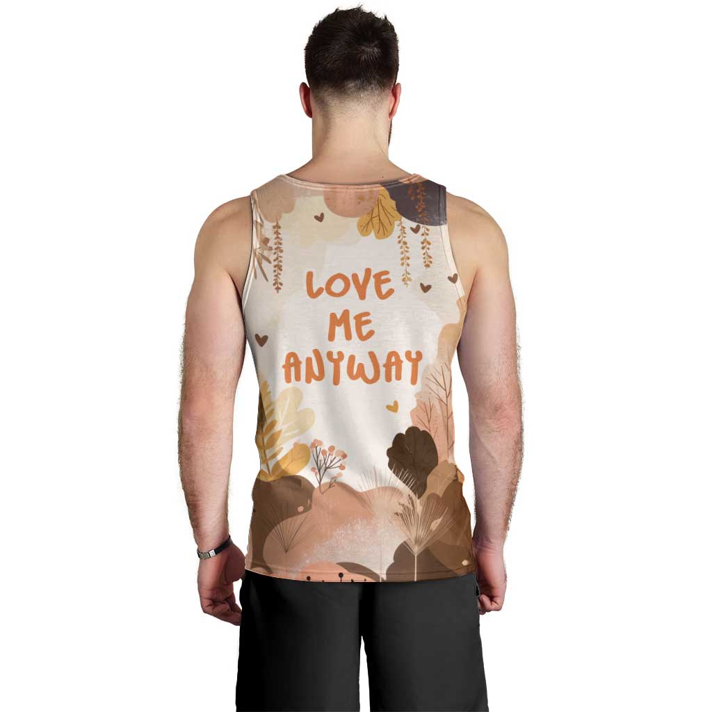 Punch The Monkey Men Tank Top Love Me Anyway Baby Monkeys Cute Plush Hugging