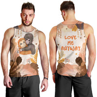 Punch The Monkey Men Tank Top Love Me Anyway Baby Monkeys Cute Plush Hugging