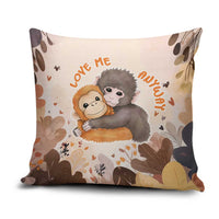 Punch The Monkey Pillow Cover Love Me Anyway Baby Monkeys Cute Plush Hugging