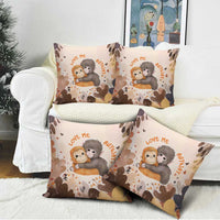 Punch The Monkey Pillow Cover Love Me Anyway Baby Monkeys Cute Plush Hugging