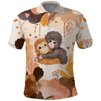 Punch The Monkey Polo Shirt Love Me Anyway Baby Monkeys Cute Plush Hugging