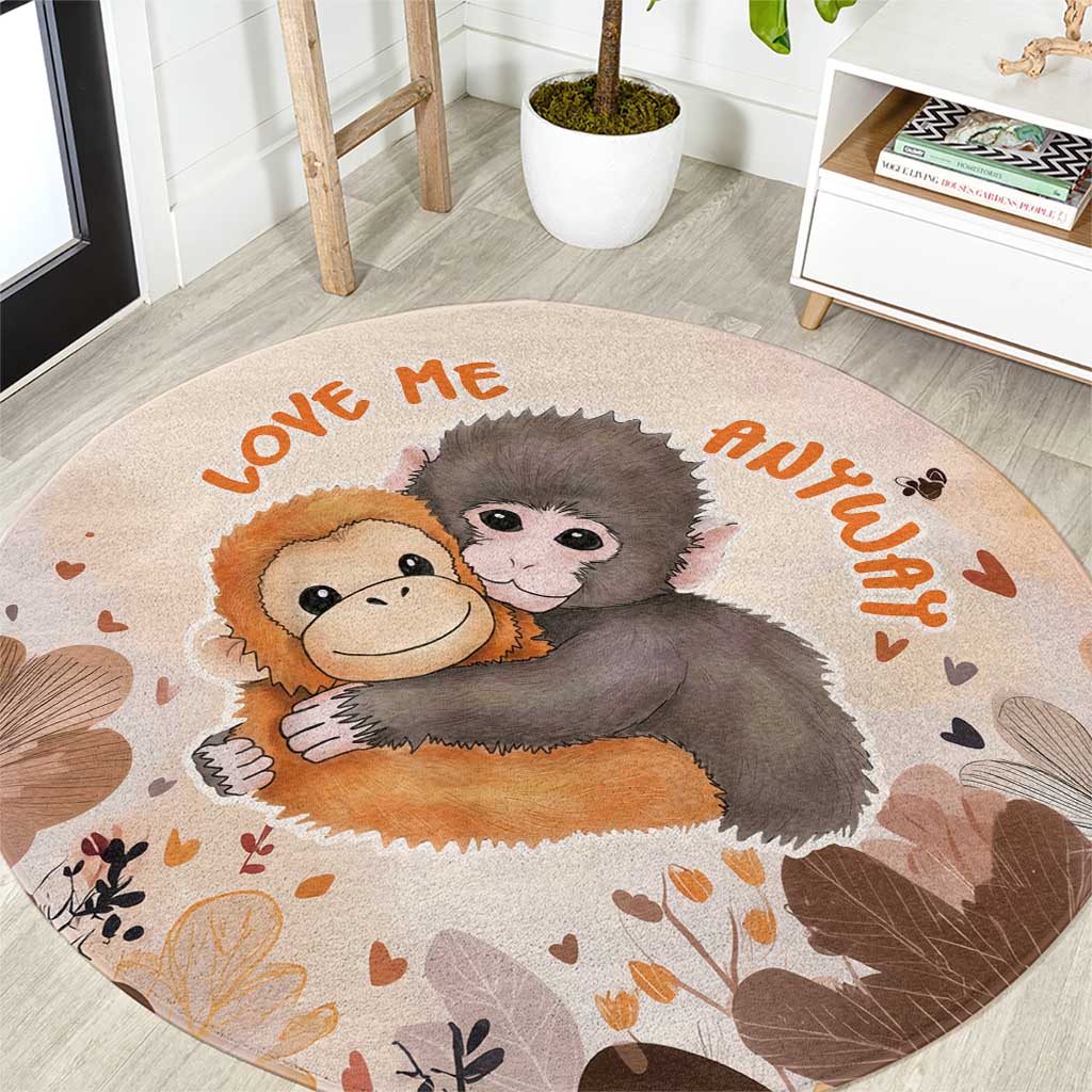 Punch The Monkey Round Carpet Love Me Anyway Baby Monkeys Cute Plush Hugging