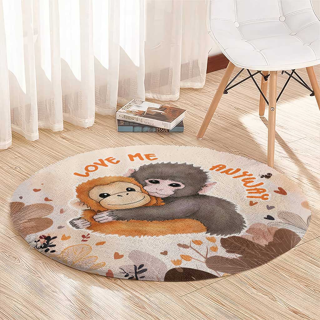 Punch The Monkey Round Carpet Love Me Anyway Baby Monkeys Cute Plush Hugging