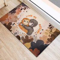 Punch The Monkey Rubber Doormat Love Me Anyway Baby Monkeys Cute Plush Hugging
