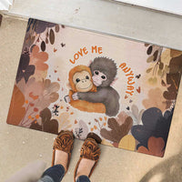 Punch The Monkey Rubber Doormat Love Me Anyway Baby Monkeys Cute Plush Hugging