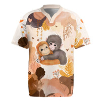 Punch The Monkey Rugby Jersey Love Me Anyway Baby Monkeys Cute Plush Hugging