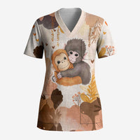 Punch The Monkey Scrub Top Love Me Anyway Baby Monkeys Cute Plush Hugging