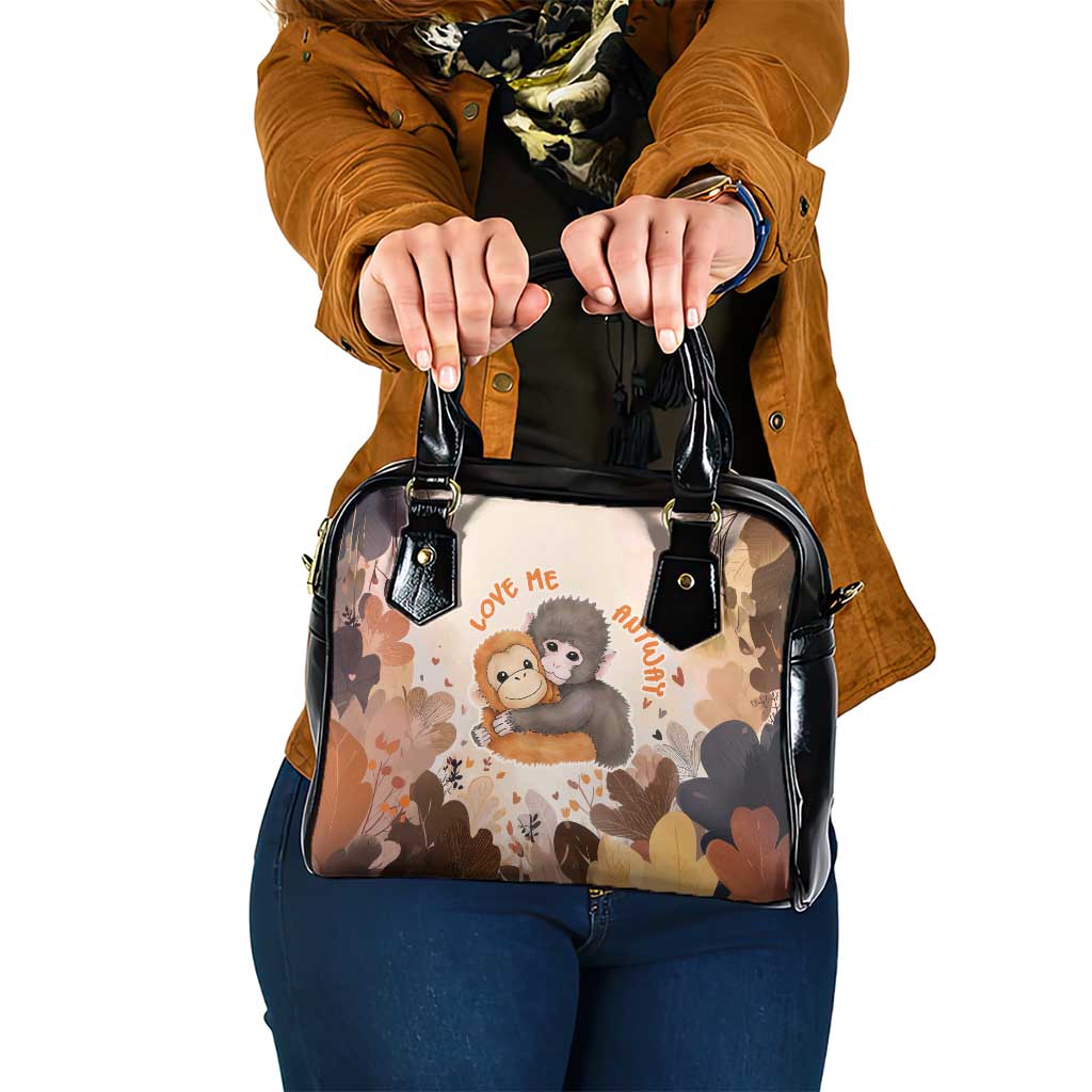 Punch The Monkey Shoulder Handbag Love Me Anyway Baby Monkeys Cute Plush Hugging