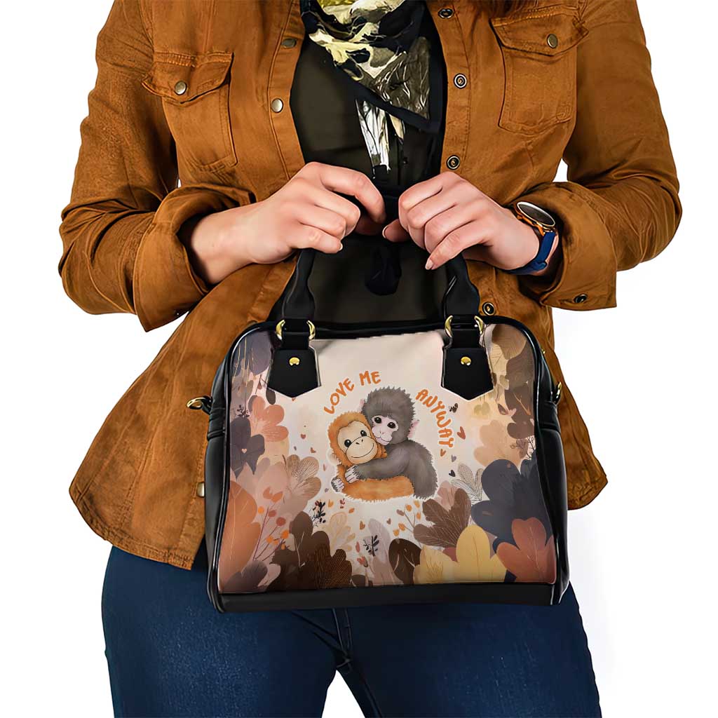 Punch The Monkey Shoulder Handbag Love Me Anyway Baby Monkeys Cute Plush Hugging