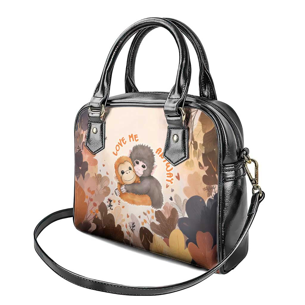 Punch The Monkey Shoulder Handbag Love Me Anyway Baby Monkeys Cute Plush Hugging