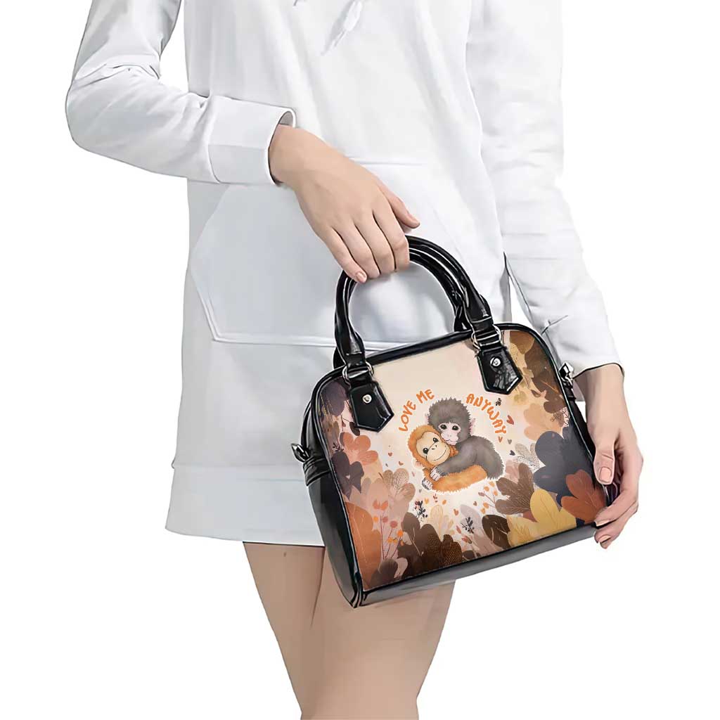 Punch The Monkey Shoulder Handbag Love Me Anyway Baby Monkeys Cute Plush Hugging