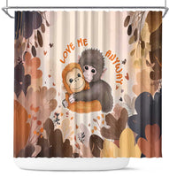 Punch The Monkey Shower Curtain Love Me Anyway Baby Monkeys Cute Plush Hugging
