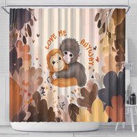 Punch The Monkey Shower Curtain Love Me Anyway Baby Monkeys Cute Plush Hugging