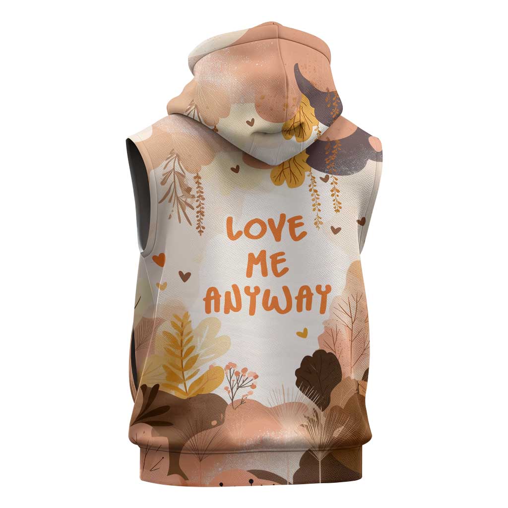 Punch The Monkey Sleeveless Zip Hoodie Love Me Anyway Baby Monkeys Cute Plush Hugging