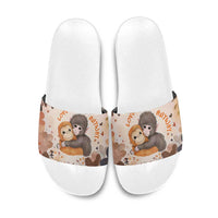 Punch The Monkey Slide Sandals Love Me Anyway Baby Monkeys Cute Plush Hugging