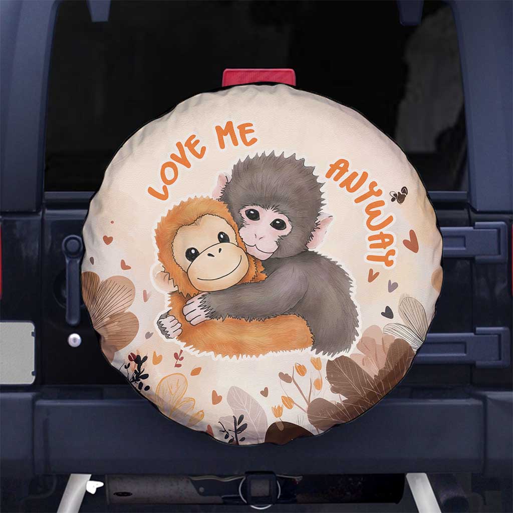 Punch The Monkey Spare Tire Cover Love Me Anyway Baby Monkeys Cute Plush Hugging