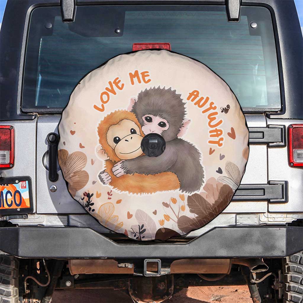 Punch The Monkey Spare Tire Cover Love Me Anyway Baby Monkeys Cute Plush Hugging