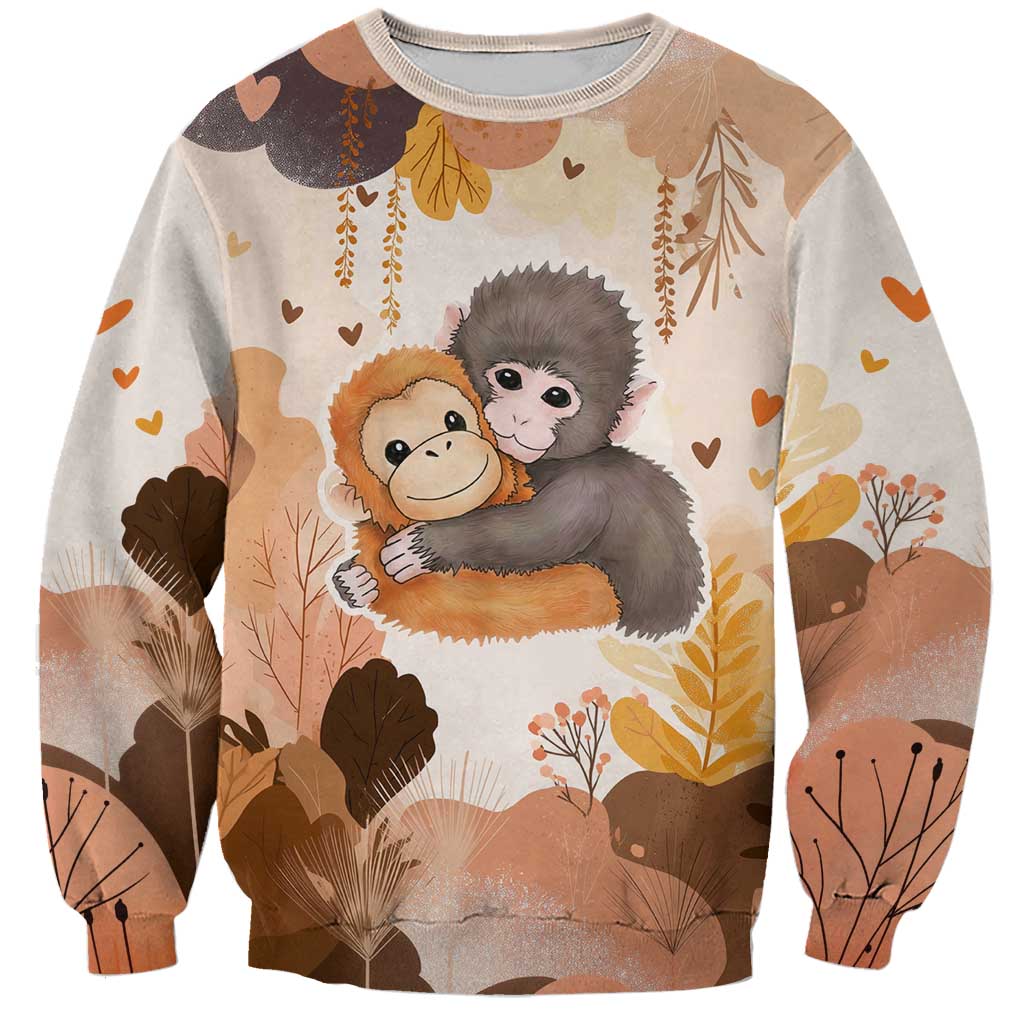 Punch The Monkey Sweatshirt Love Me Anyway Baby Monkeys Cute Plush Hugging