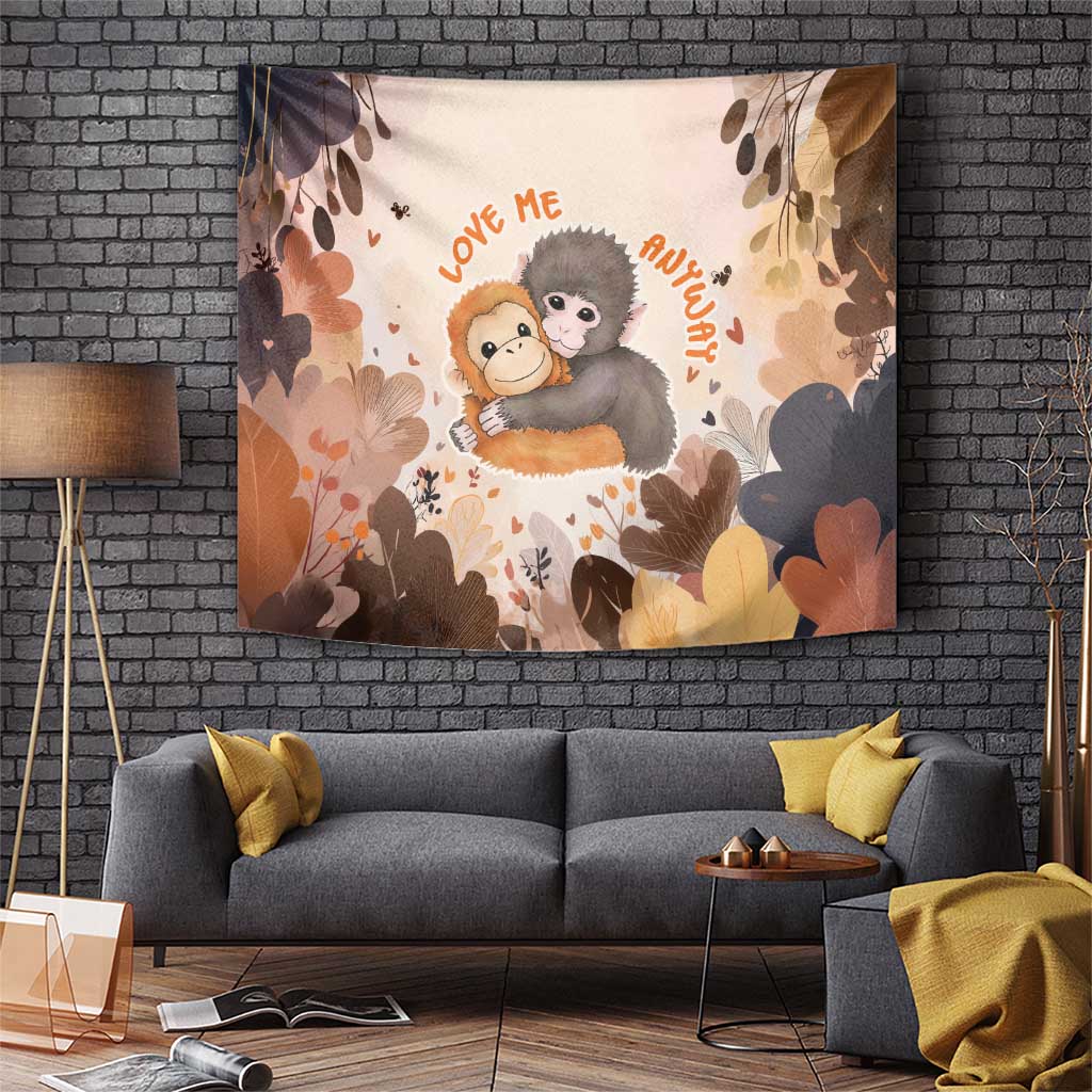 Punch The Monkey Tapestry Love Me Anyway Baby Monkeys Cute Plush Hugging