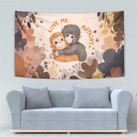 Punch The Monkey Tapestry Love Me Anyway Baby Monkeys Cute Plush Hugging
