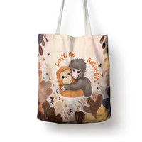 Punch The Monkey Tote Bag Love Me Anyway Baby Monkeys Cute Plush Hugging
