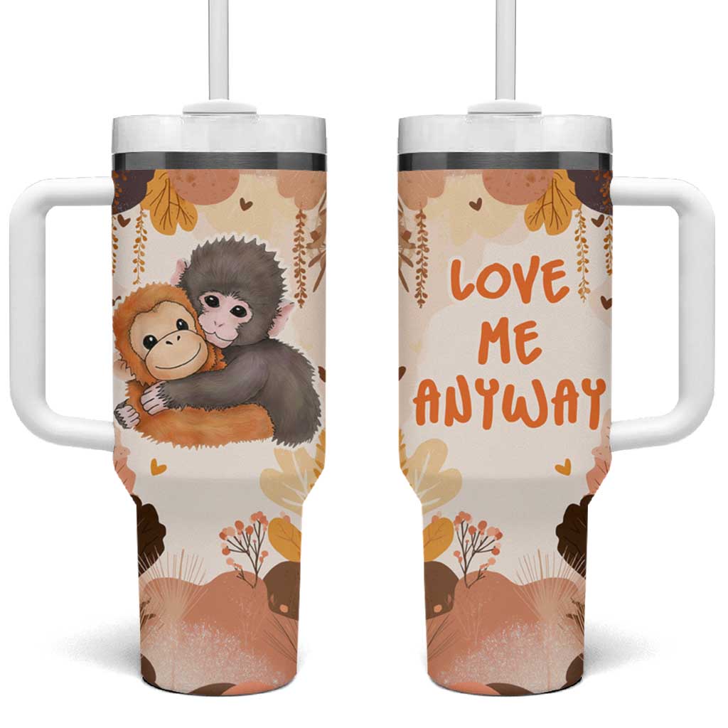 Punch The Monkey Tumbler With Handle Love Me Anyway Baby Monkeys Cute Plush Hugging