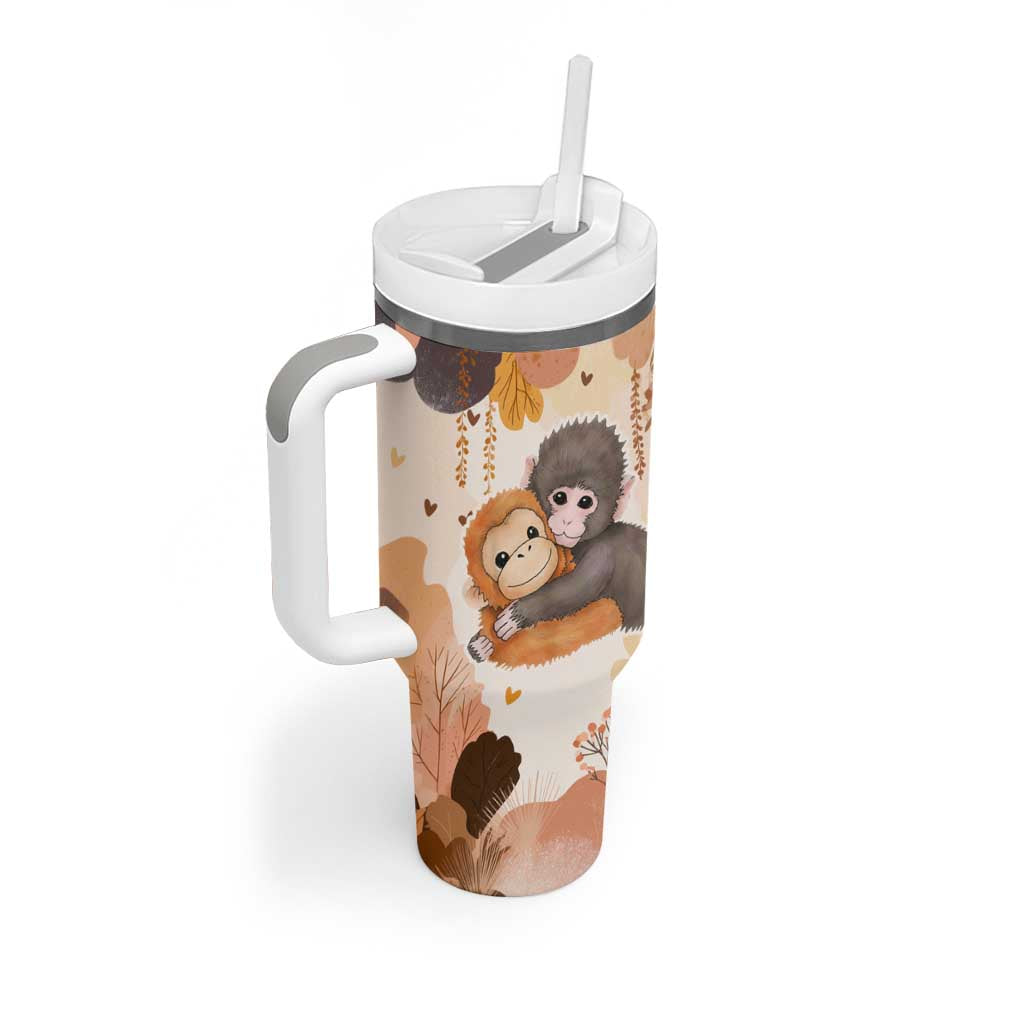 Punch The Monkey Tumbler With Handle Love Me Anyway Baby Monkeys Cute Plush Hugging