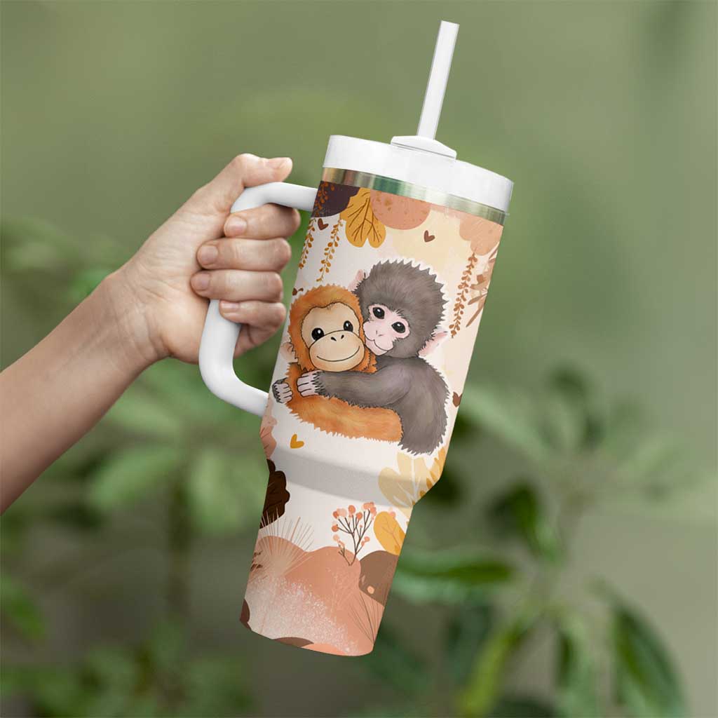 Punch The Monkey Tumbler With Handle Love Me Anyway Baby Monkeys Cute Plush Hugging