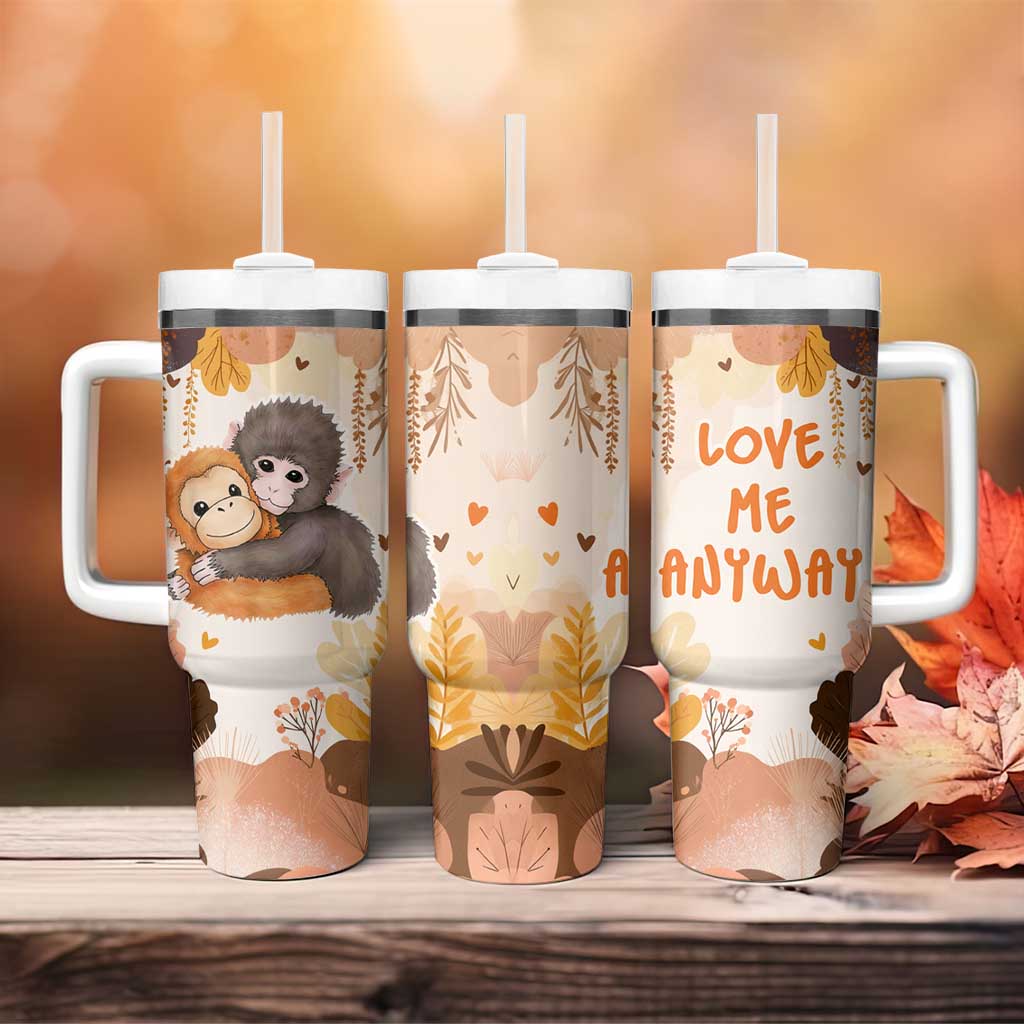 Punch The Monkey Tumbler With Handle Love Me Anyway Baby Monkeys Cute Plush Hugging