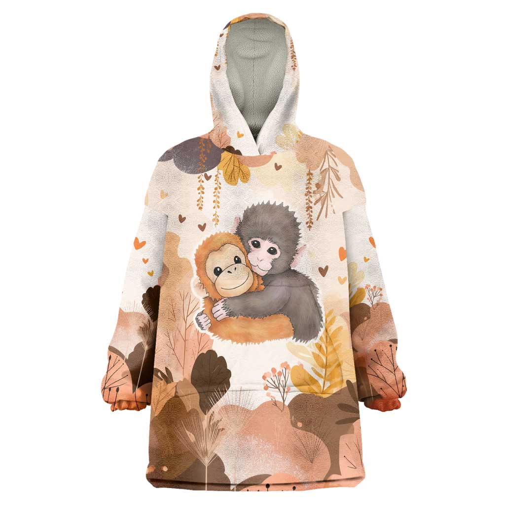 Punch The Monkey Wearable Blanket Hoodie Love Me Anyway Baby Monkeys Cute Plush Hugging