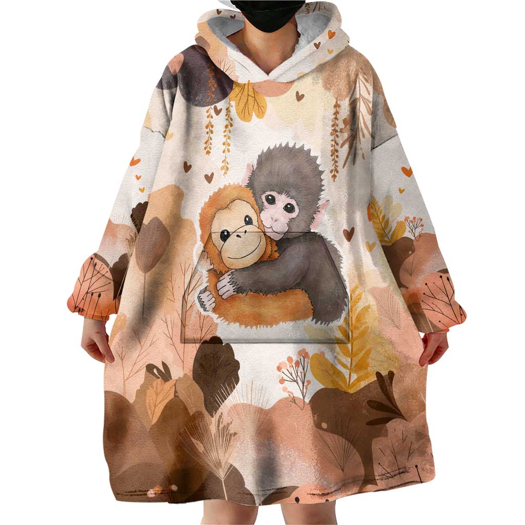 Punch The Monkey Wearable Blanket Hoodie Love Me Anyway Baby Monkeys Cute Plush Hugging